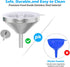 KALAVE Premium Stainless Steel Funnel, 5 Inch Food Grade Kitchen Funnels with 200 Mesh Food Filter Strainer for Filling Bottles, Oils, Juice, Wine...