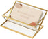 Hipiwe Glass Business Card Holder for Desk, Golden Metal Frame Business Card Display Stand for Office Reception Exhibition Meeting Desktop Organiz...