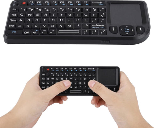 Mini Keyboard, 2.4GHz Keyboard with Touchpad, US Layout, Portable Handheld Rechargeable Keyboard...