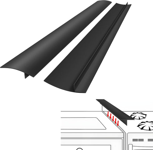 25Inch Kitchen Silicone Stove Counter Gap Cover, Easy Clean Heat Resistant Wide & Long Gap Filler, Seals Spills Between Counter, Stovetop, Oven, W...