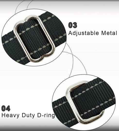 6FT Slip Lead Dog Leash Anti-Choking, Reflective Strong Nylon Flat Dog Leash, No Pulling Dog Training Leash for Small Medium and Large Dogs/Pets (...