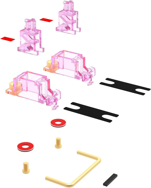 ZugGear DUROCK V2 Screw-in Stabilizers, Miami Vice Pink PCB Mount Stabilizers Mechanical Pink Keyboard Stabilizers V2 (Miami Vice Pink MVP 60/87 K...