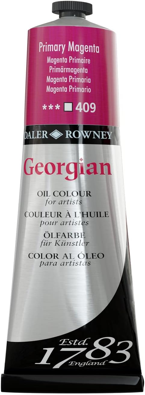 Daler Rowney Georgian Oil Paint Primary Magenta 225ml Tube - Art Paints for Canvas Paper and More - Oil Painting Supplies for Artists and Students...