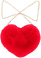 TENDYCOCO Heart Shaped Clutch Purse Faux Fur Shoulder Bag Crossbody Bag Fluffy Handbag...