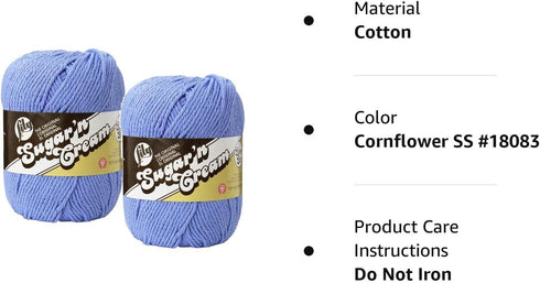 Lily Sugar 'N Cream Super Size Yarn 100% Cotton 4 oz Cornflower Set of 22......