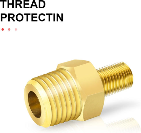 GODESON Air Inflator Adapter,1/4 NPT (m) to Standard Schrader Valve (M),Schrader Valve Adapter for Tire Inflator Portable Air Compressor/Pump with...