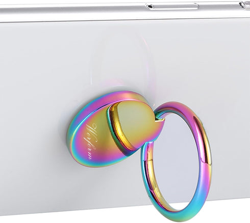 Rainbow Phone Ring Finger Holder Kickstand,360° Rotation Iridescent Cell Phone Ring Grip Stand for Phones/Pads...