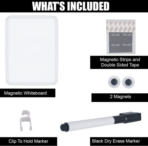 Magnetic Dry Erase Board for School Locker, 8.5" x 11", White-framed with Marker and 2 Magnets - Small Whiteboard for School, Home, Office, Travel...