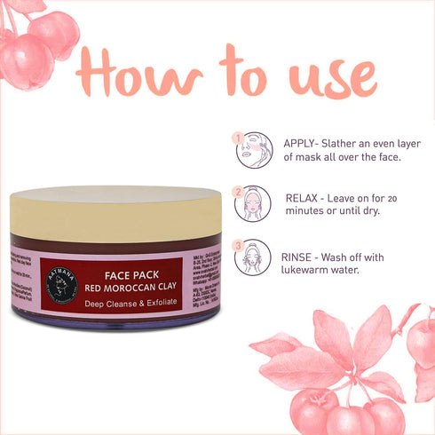 Red Moroccan Clay Face Pack | Skin Firming | Natural Skincare Tightens Skin for Healthier Complexion -250 Grams...