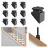 Muzata 10Pack Iron Baluster Shoes Slant Shoes with Screws for 1/2" Square Staircase Baluster Spindle Satin Black Baluster Shoes WT36...