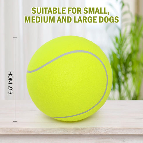 Pomeat 2 PCS Gaint Tennis Ball for Dogs, 9.5" Inflatable Large Tennis Balls Pet Chew Toy, Inflatable Rubber Non-Toxic Pet Toy Balls with Pump & Ne...