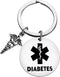 Dabihu Diabetes Keychain for Unisex-Adults Stainless Steel, Modern Style, Silver, Medical Alert Tag Keychain...