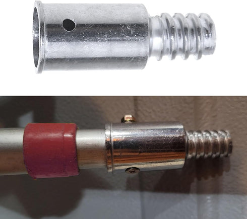 2PCS 0.85inch/22mm Threaded End Replacement Repair Kit Metal Handle Extension Rod Adapter End Silver Brush Threaded Fitting for Boat Hook Rod Pain...