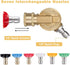 Pressure Washer Pivoting Coupler Kit - 240 Degree Rotation, Includes Gutter Cleaner Attachment, 7 Spray Nozzle Tips with Holder,1/4" Quick Connect...