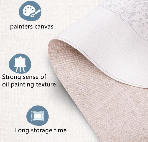 CaptainCrafts New Paint by Numbers for Adults Beginner Children DIY pre-Printed Linen Canvas Oil Painting Kits Home House Decor Gift 16x20 inch - ...