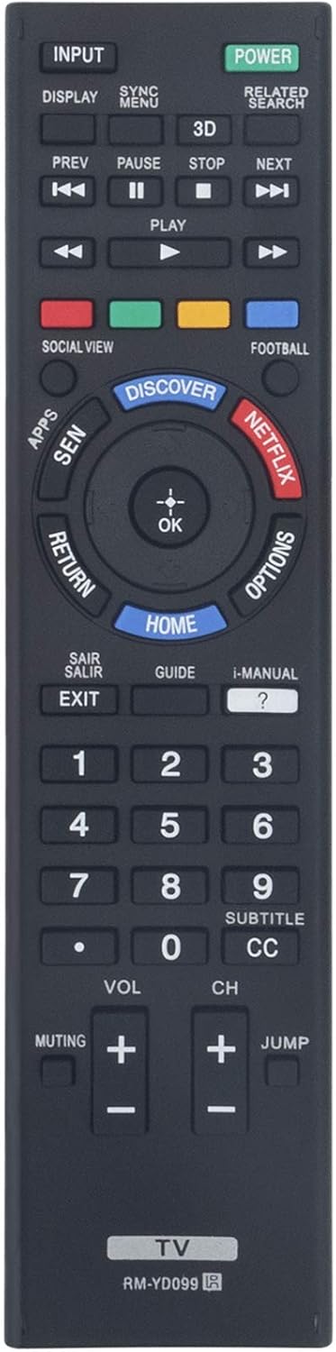 RM-YD099 Replace Remote Control fit for Sony TV KDL-42W805B XBR-49X855B KDL-50W805B KDL-50W807B XBR-55X855B KDL-55W805B KDL-55W950B KDL-60W855B KD...
