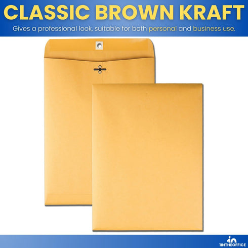 1InTheOffice Mailing Envelopes 6x9, Brown Envelopes, Manila Envelopes, Clasp Envelopes, Gummed Flaps, Brown, 25 Pack...