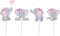 Finduat 48 Pieces Pink Elephant Cupcake Toppers for Girl Baby Shower Decorations Supplies, Baby Girl Birthday Party Supplies(Double Sided)...
