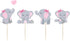 Finduat 48 Pieces Pink Elephant Cupcake Toppers for Girl Baby Shower Decorations Supplies, Baby Girl Birthday Party Supplies(Double Sided)...