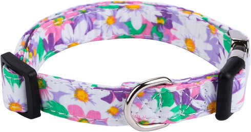Rhea Rose Cute Floral Dog Collars with Rose Sunflower Daisy Patterns for Girl boy Dogs Purpler Sunflowers L...