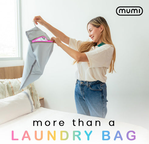 MUMI Travel Laundry Bag – Mesh Laundry Bags for Delicates with Hanger & Pouch | Delicates Bag for Washing Machine | Large Laundry Net Bag for Trav...
