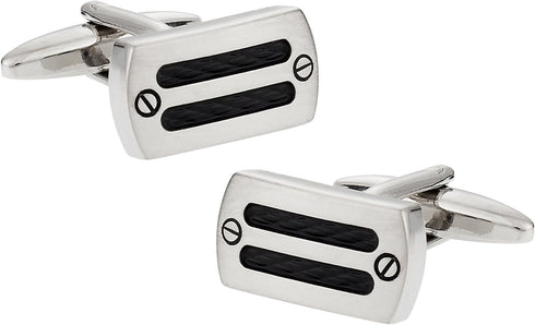 Industrial Silver-Tone Cufflinks...