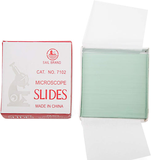 Swift Microscope Slides Kit with 72 Pre-Cleaned Blank Slides and 100 Glass Coverslips, Ground Edges...