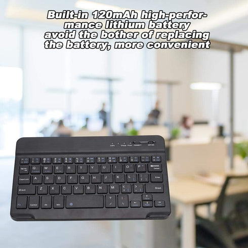 Russian English Keyboard, 7 Inch Rechargeable Ultra Thin Russian Wireless Bluetooth Keyboard for Smart Phone, Tablet Computer, Low Consumption and...