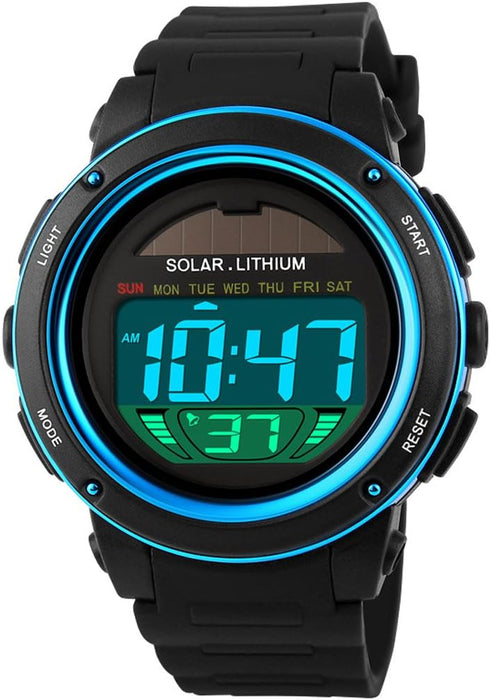 MASTOP Solar Watch Neutral LED Digital Watch Military Waterproof Sports Watch Black...