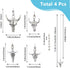 DICOSMETIC 4Pcs Fan Pull Chain 4 Styles Ceiling Pull Chain Extension Cattle Head Fan Pull Chain Stainless Steel Ball Chain Chain Extender Fan Acce...