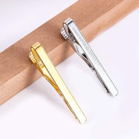 4 Pcs Tie Clips for Men Gold Silver Tie Bar Set for Regular Ties Necktie Clasp Suit Clip for Men Gift for Weeding Meeting Party Business...