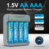 AA Rechargeable Batteries with Charger 4 Pack Fast Charging 2A 1 Hour 1.5v Lithium ion Double A Battery Rechargeable High Capacity 3300mWh with 15...
