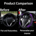 Leather Car Steering Wheel Cover, Universal 15 Inch for Car Truck SUV, Non-Slip and Breathable, Sport Style Design Odorless Steering Wheel Protect...