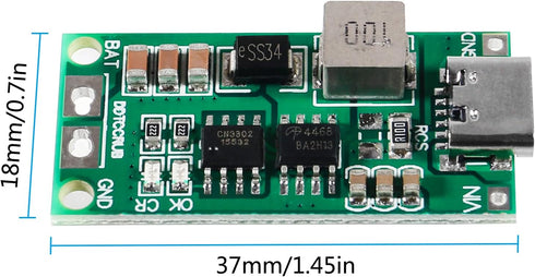 2PCS Type C BMS 2S 3S 4S 1A 2A 4A 18650 Lithium Battery Charger Board USB C Step-up Boost Module for Li-Po Polymer Power Bank (3S 4A)......
