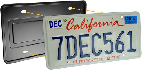 Stainless Steel License Plate Durable Car Tag Holder Backing Reinforce Bracket (Black)...