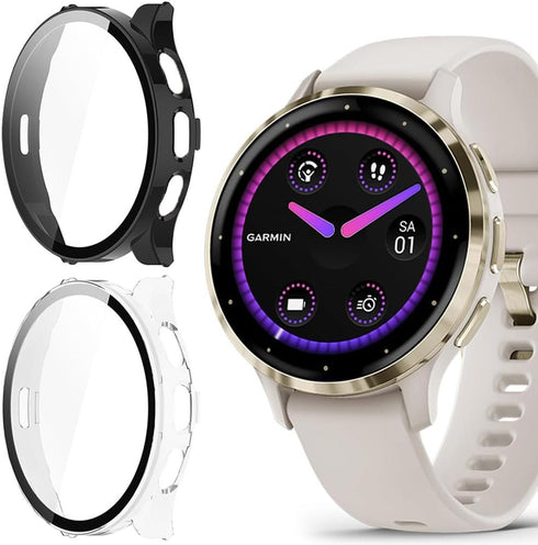Compatible for Garmin Venu 3S Case, Lamshaw Hard PC Case with Screen Protector Compatible for Venu 3S 41mm / Venu 3 45mm Smartwatch (Venu 3S 41mm,...