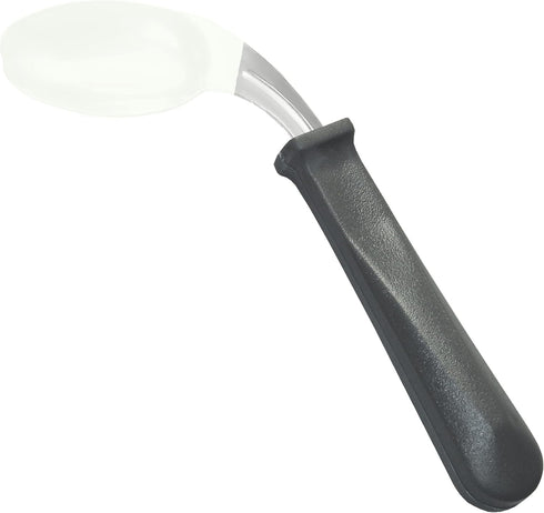 Rehabilitation Advantage Right Handed Grip Easy Coated Offset Spoon, Gray...