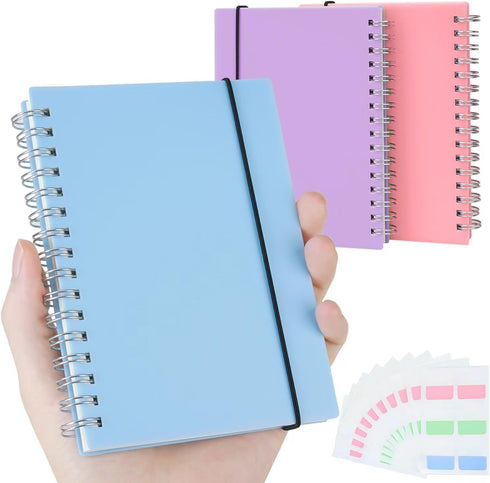 3 Pack Small Notebook, A6 Spiral Notebooks College Ruled 4.3" x 5.7", 100GSM 7mm College Ruled, 80 Sheets/160 Pages, Small Ruled Notebooks for Sch...
