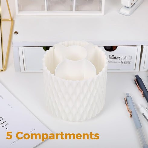 SKYDUE Small Pen Holder for Desk, Rotating Pen Holder for Desk Accessories, Pencil Holder for Office Supplies Desk Organizer, Art Supply Pencil Cu...