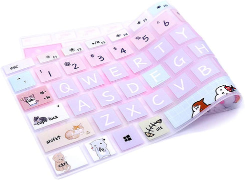 Silicone Keyboard Cover Skin for Microsoft Surface Pro 7 2019/Surface Pro 6 2018/Surface Pro 5 2017 Keyboard,US Layout,Cute Cat...