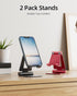 Nulaxy 2 Pack Dual Folding Cell Phone Stand, Fully Adjustable Foldable Desktop Phone Holder Cradle Dock Compatible with Phone 14 13 12 Pro Xs Xs M...
