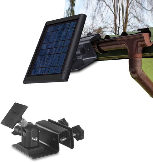 HOLACA Weatherproof Gutter Mount for Ring Solar Panel- Wall Mount Bracket Outdoor Mount Accessories for Ring Solar Panel (Black)...