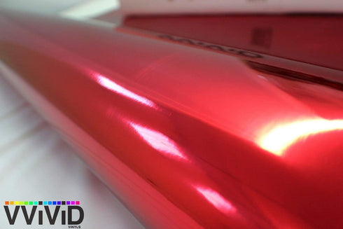 VViViD Red Mirror Chrome Cast Vinyl Wrap for Car, Boat, Bike Self Adhesive Film Air Release Bubble and Air-Free 3MIL (1ft x 5ft)...