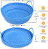 Silicon Air Fryer Liners by SOOBRO (2 pcs) - 8” Reusable Round Non-Stick Air Fryer Baking Tray - Foldable Heat Resistant and Easy to Clean Airfrye...