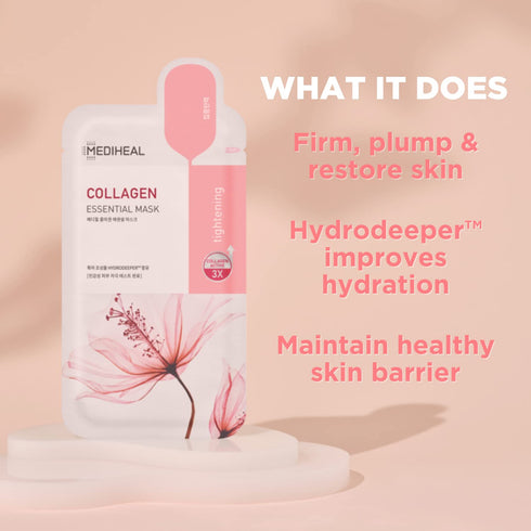 Mediheal Official Best Korean Sheet Mask - Collagen Essential Face Mask 4 Sheets Lifting and Firming For All Skin Types...