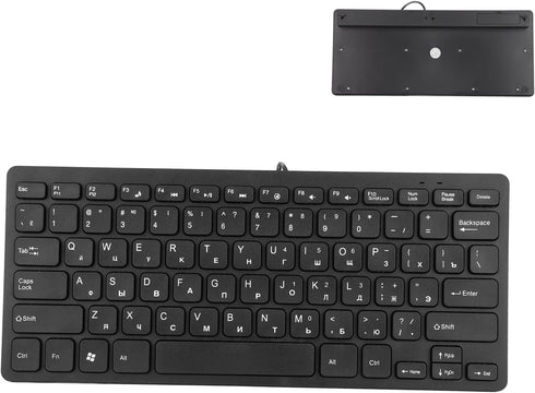 Yoidesu Wired Keyboard, TT-A01 78 Keys USB Keyboard Mute Ultra Thin Mini Russian/French/German Keyboard for PC Laptop Desktop Computer (Russian)...