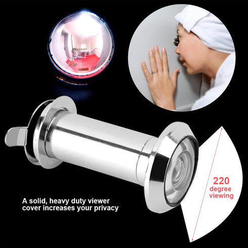 Door Viewer Peephole, Zinc Alloy Safety Security Front Doors Viewer Peep Holes 220 Degree Rotating Heavy Duty Privacy Cover Wide Viewing Angle for...