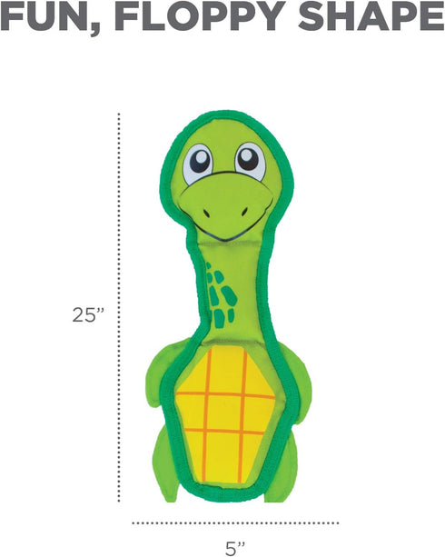 Outward Hound Fire Biterz Turtle Plush Firehose Material Interactive Dog Toy, Medium...