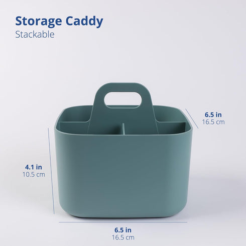 BLUE GINKGO Multipurpose Caddy Organizer - Stackable Plastic Caddy with Handle | Desk, Makeup, Dorm Caddy, Classroom Art Organizers (Made in Korea...