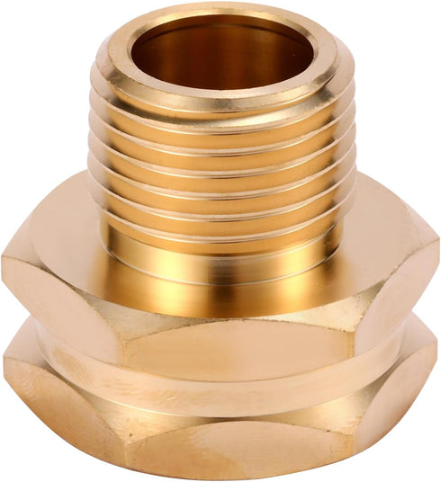 Garden Hose Adapter,3/4" GHT Female to 1/2" NPT Male Connector, Brass Garden Hose Convert Adapter Fitting, Garden Hose Thread to 1/2" Male Pipe Th...